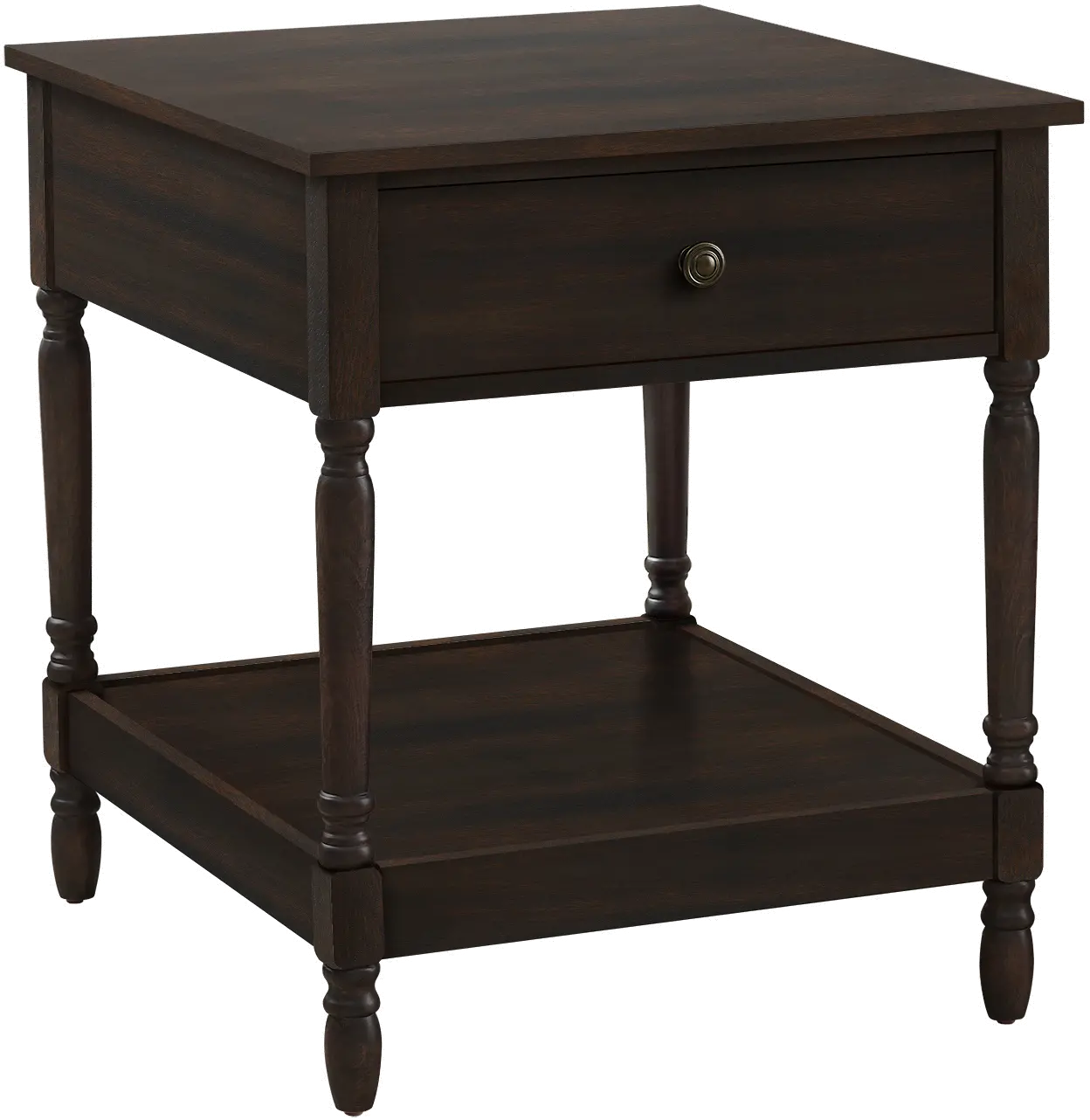 Walnut Brown Traditional Accent Table-1
