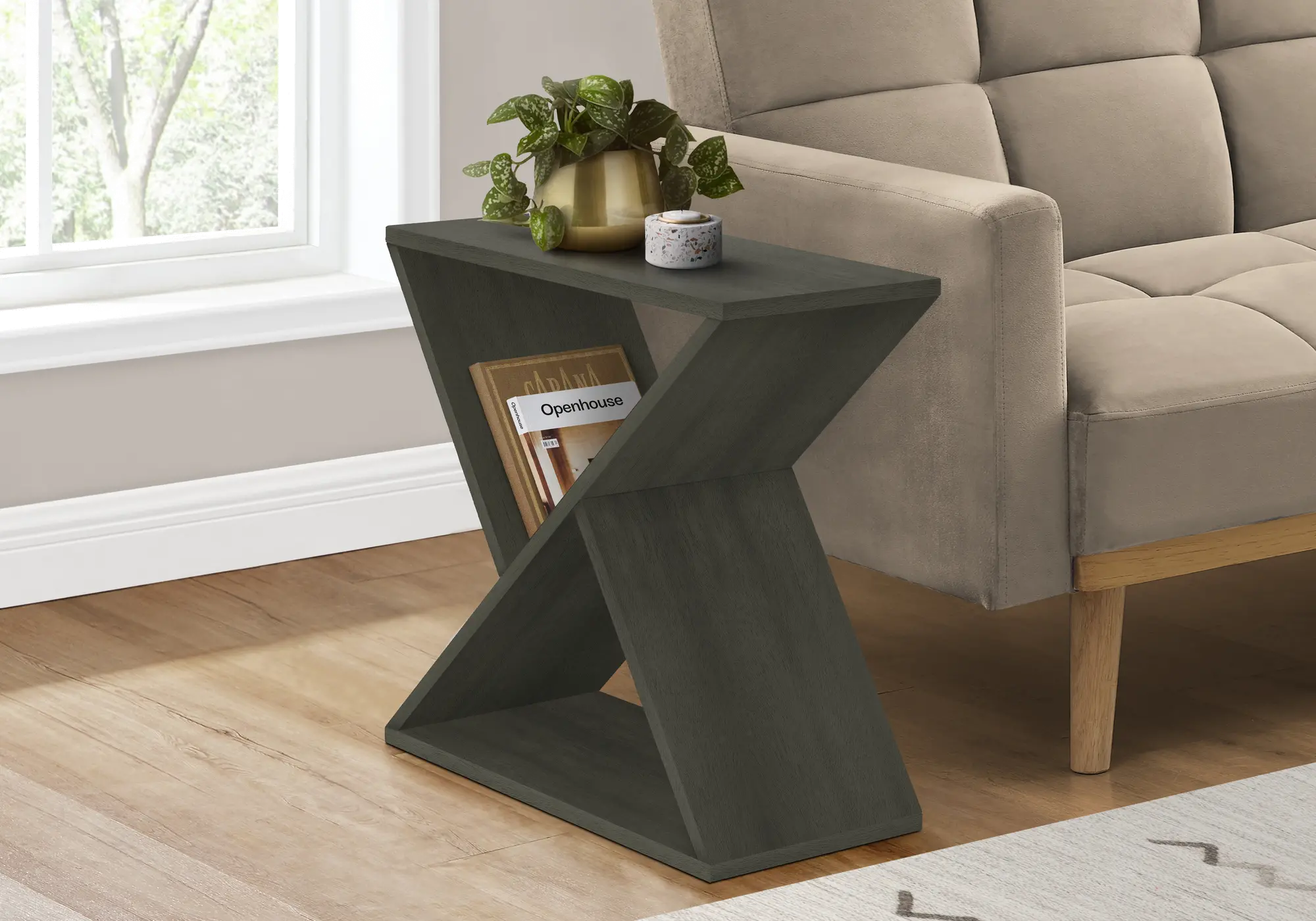 Dasha Contemporary Dark Green Accent Table-2