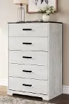 Sutton Whitewash Five Drawer Chest