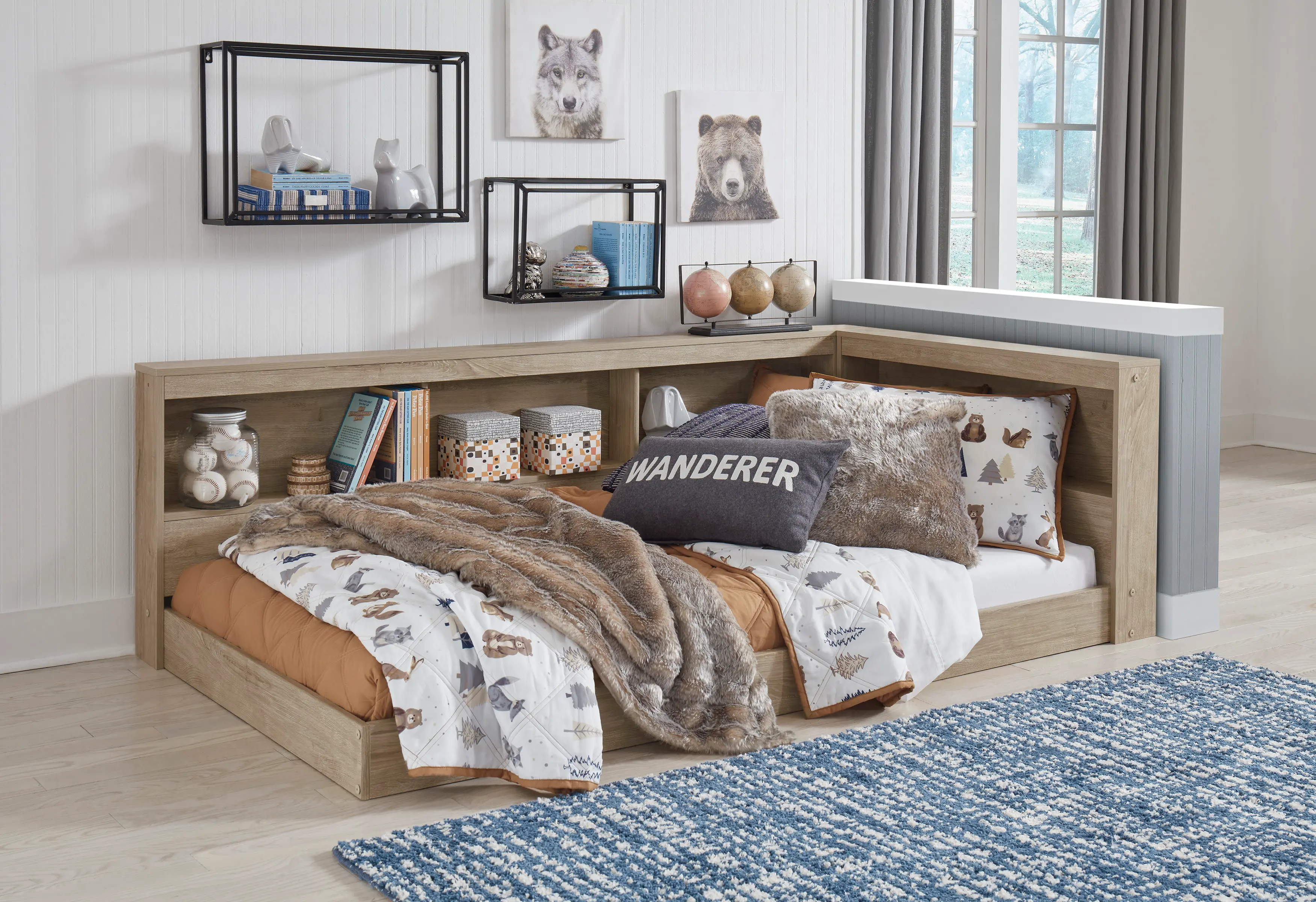 Kara Twin Bookcase Storage Bed-1