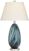 28  Aegean Glass Blue Swirl Lamp