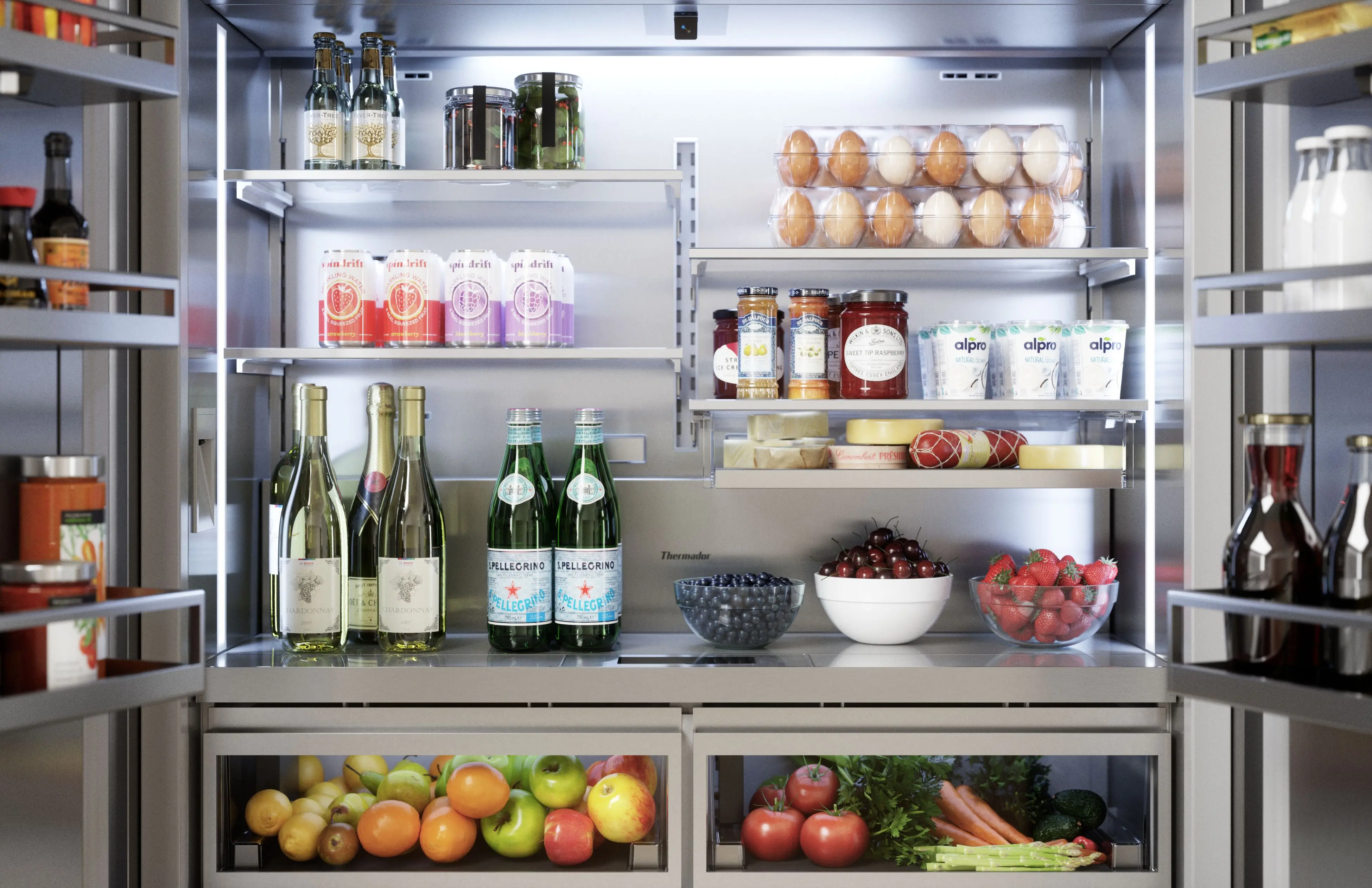 T48BT110NS Thermador 26.8 Cu Ft Built-In French Door Refrigerator - Counter Depth Stainless Steel-6