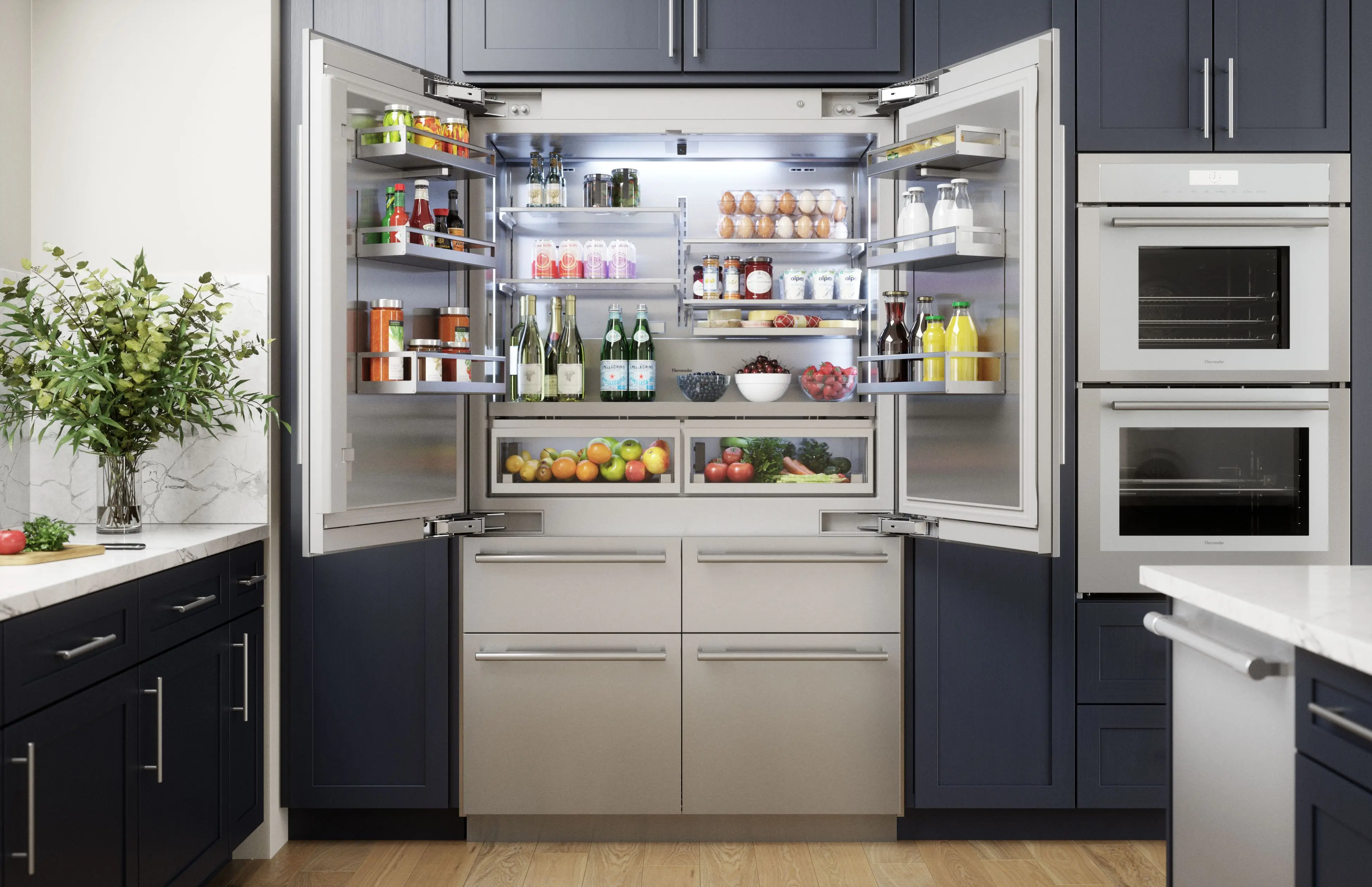 T48BT110NS Thermador 26.8 Cu Ft Built-In French Door Refrigerator - Counter Depth Stainless Steel-7