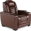 Transformer Dark Brown Leather Power Recliner with Power Headrest