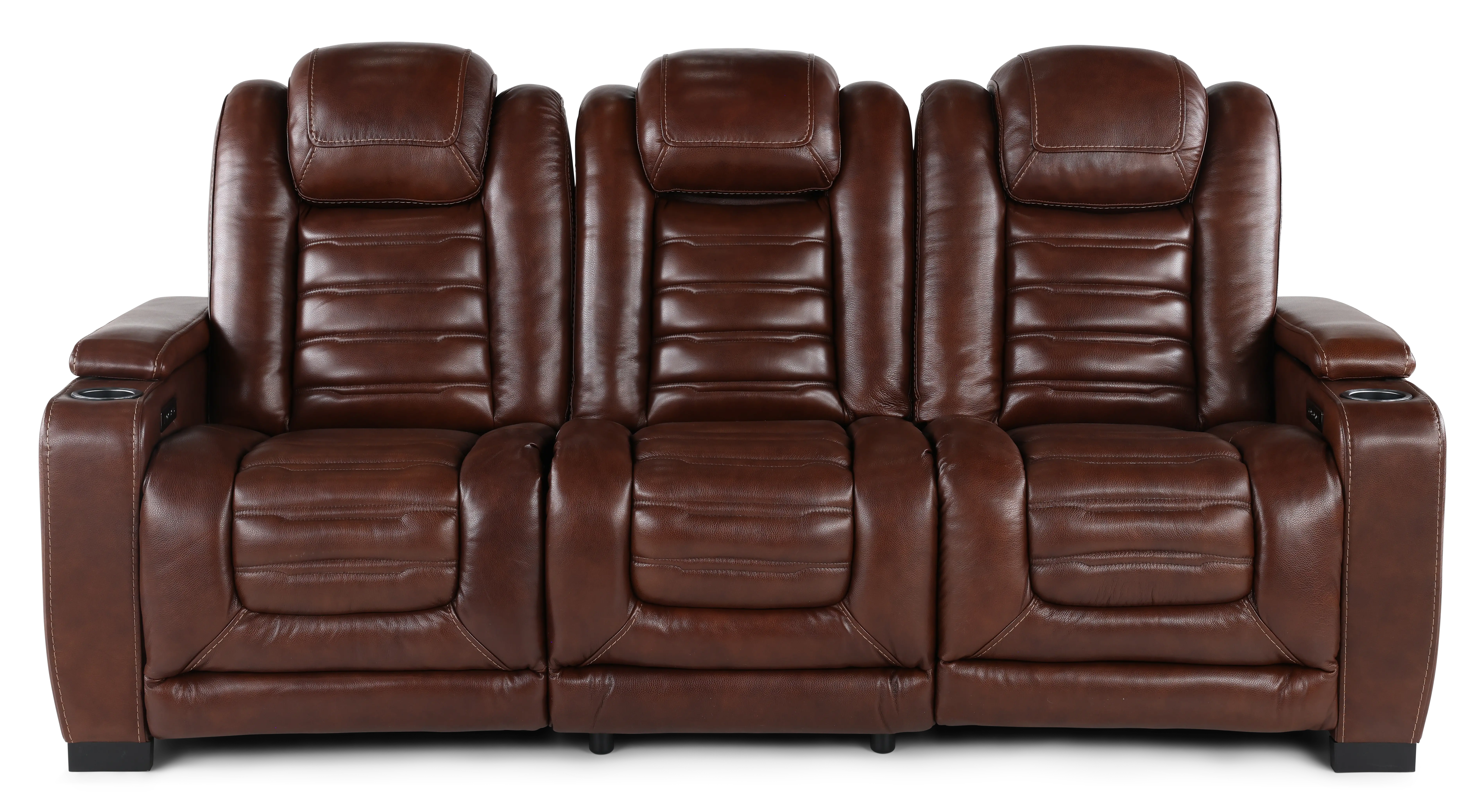 Transformer Dark Brown Leather 3 Piece Power Reclining Sofa-1
