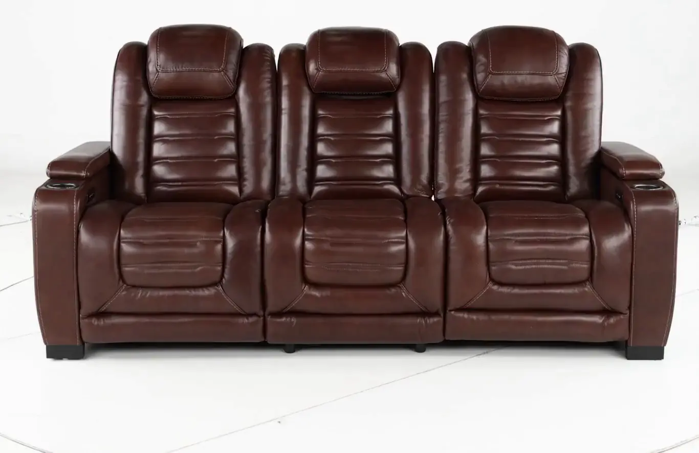 Transformer Dark Brown Leather 3 Piece Power Reclining Sofa-10