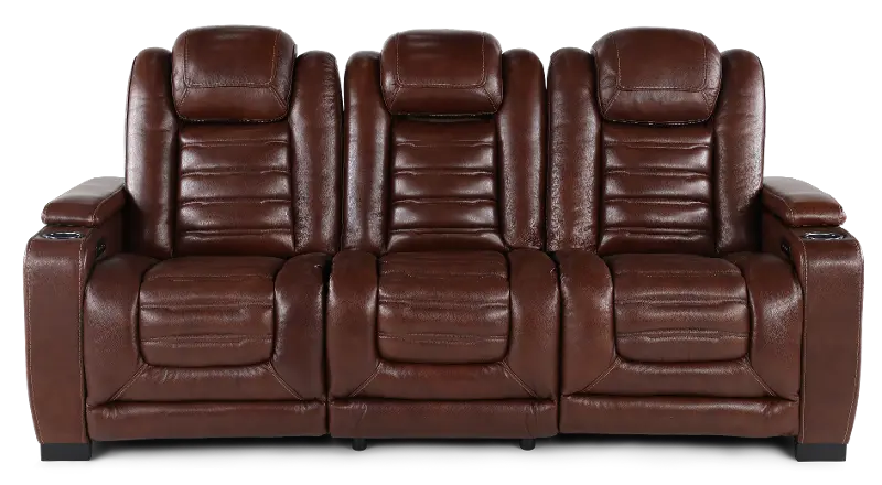Transformer Dark Brown Leather 3 Piece Power Reclining Sofa