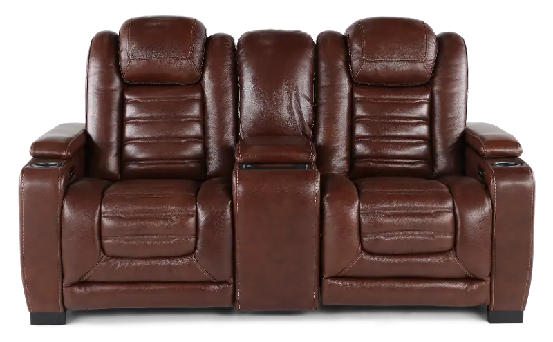 Transformer Dark Brown Leather 3 Piece Power Reclining Loveseat