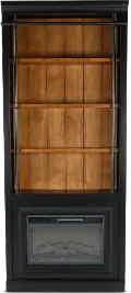 Toulouse Two-Tone Black and Honey Bookcase with Fireplace