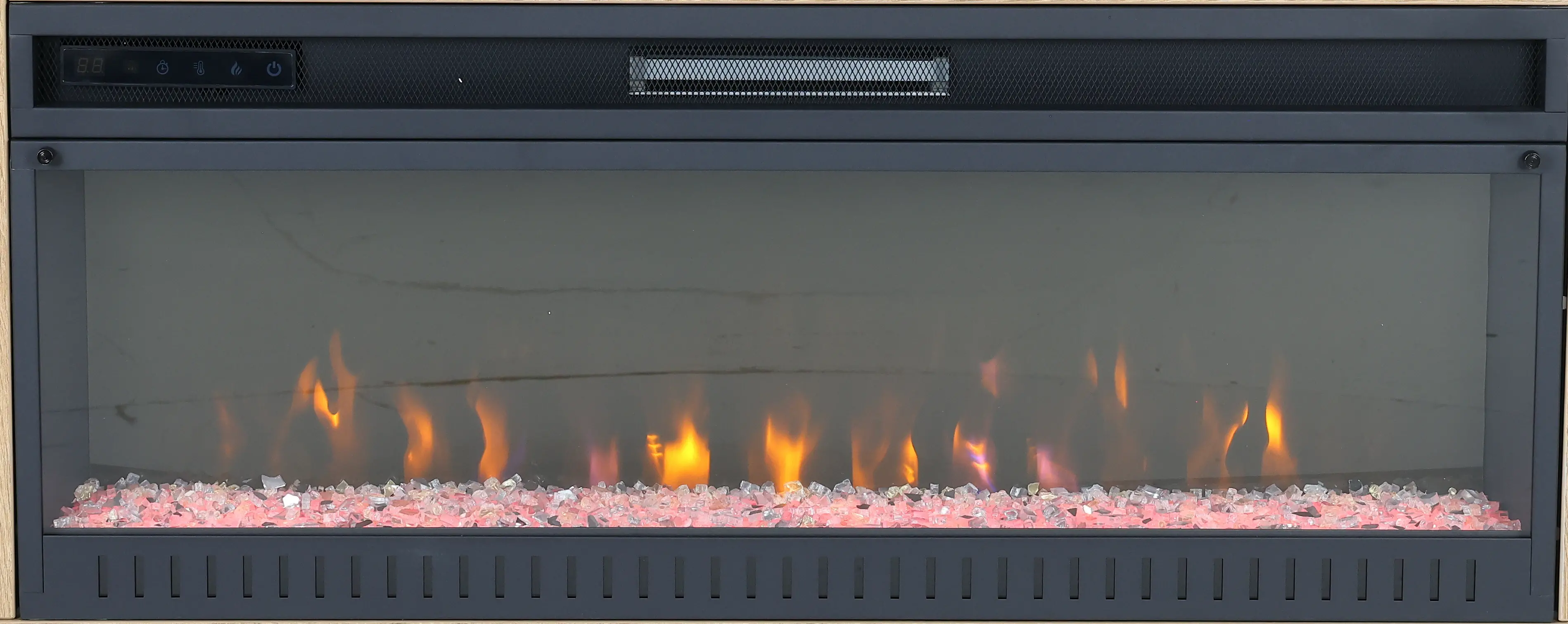 Mason Natural and Black Fireplace TV Console-9