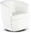 Barolo White Leather Swivel Club Chair