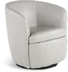 Barolo Light Gray Leather Swivel Club Chair