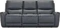 Rangers Gravel Power Reclining Sofa with Power Headrests and Lumbar