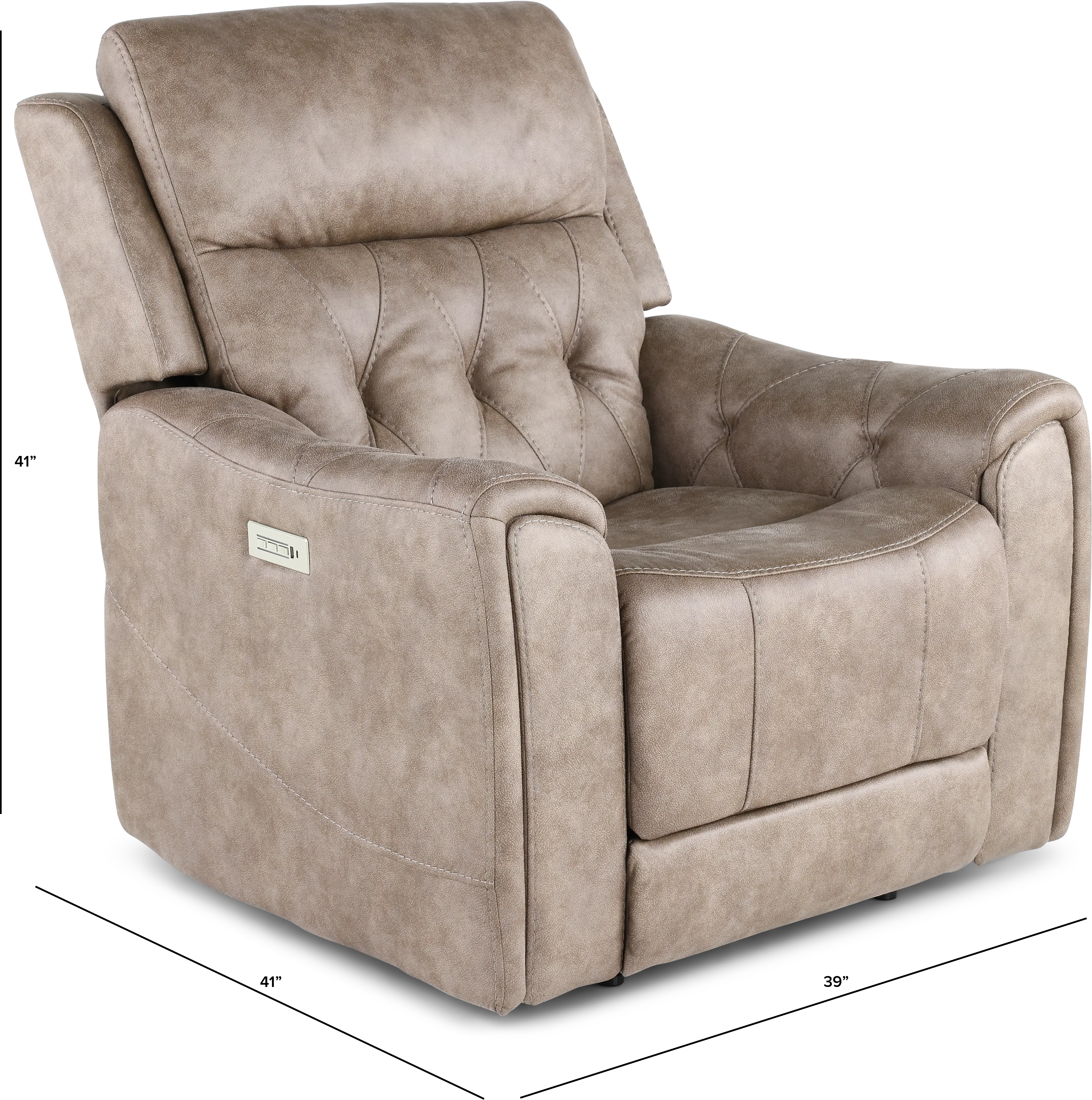 Anniston Fog Beige Lay Flat Power Recliner-3