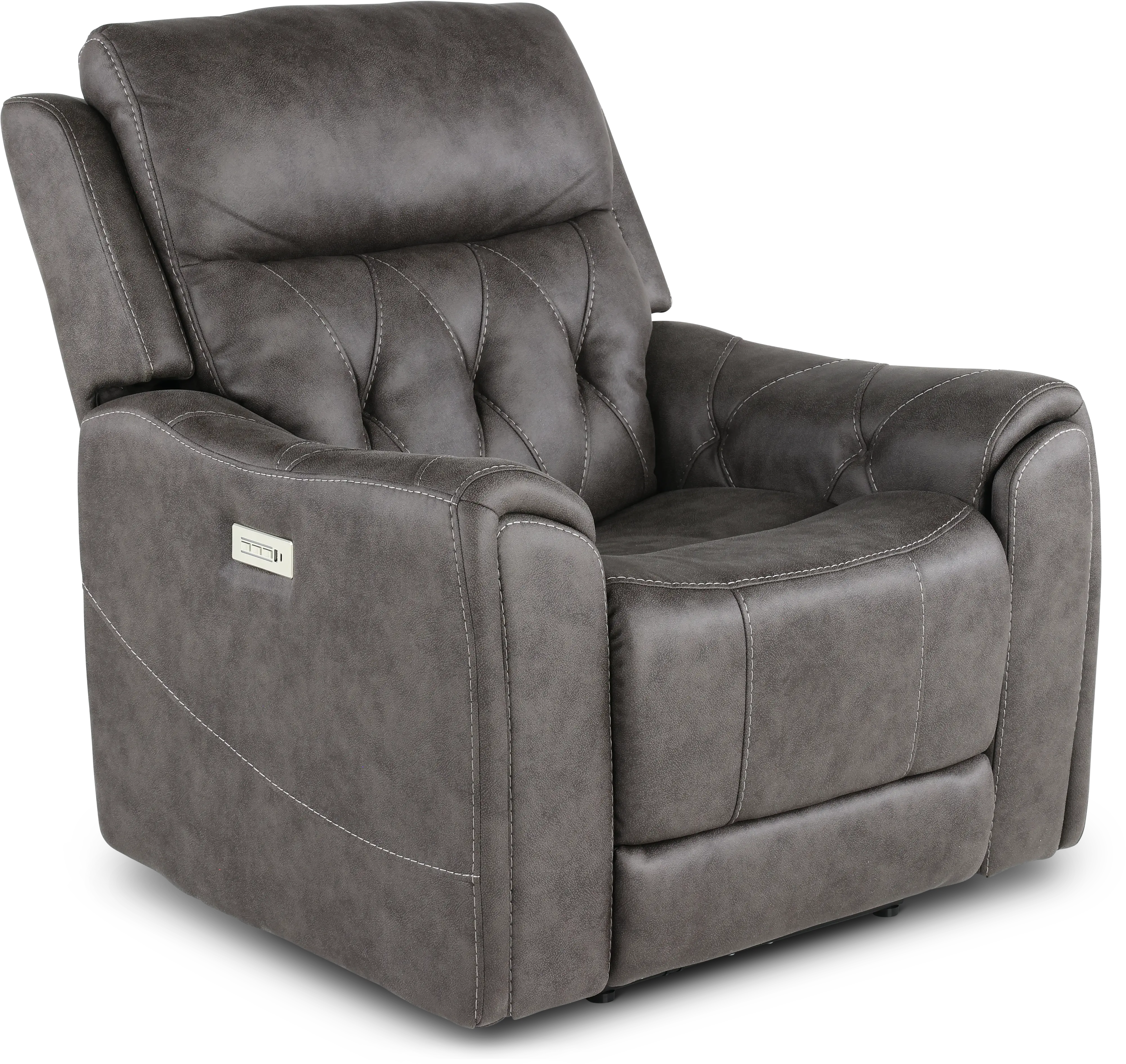 Anniston Steel Gray Lay Flat Power Recliner-1
