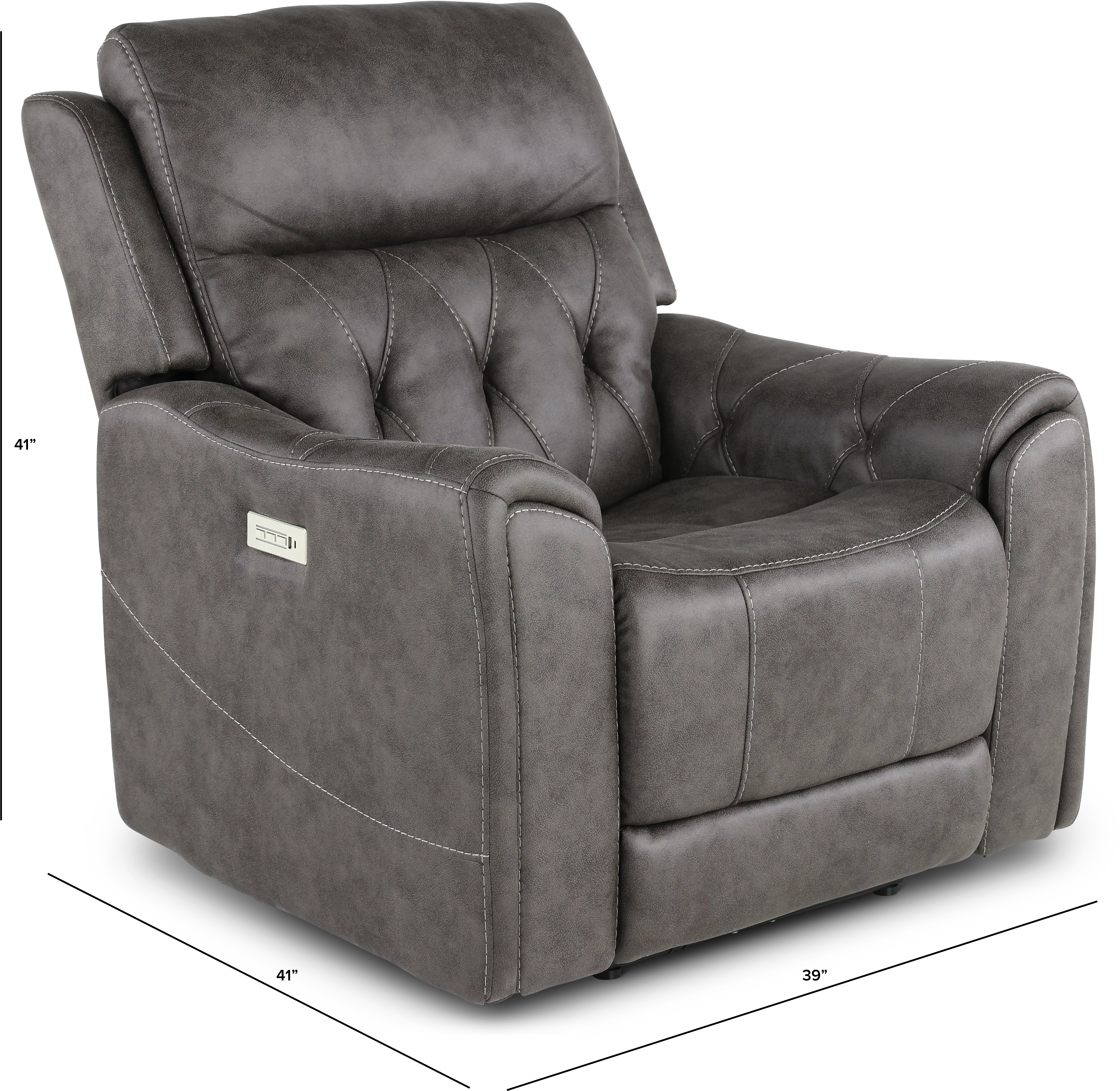 Anniston Steel Gray Lay Flat Power Recliner-3