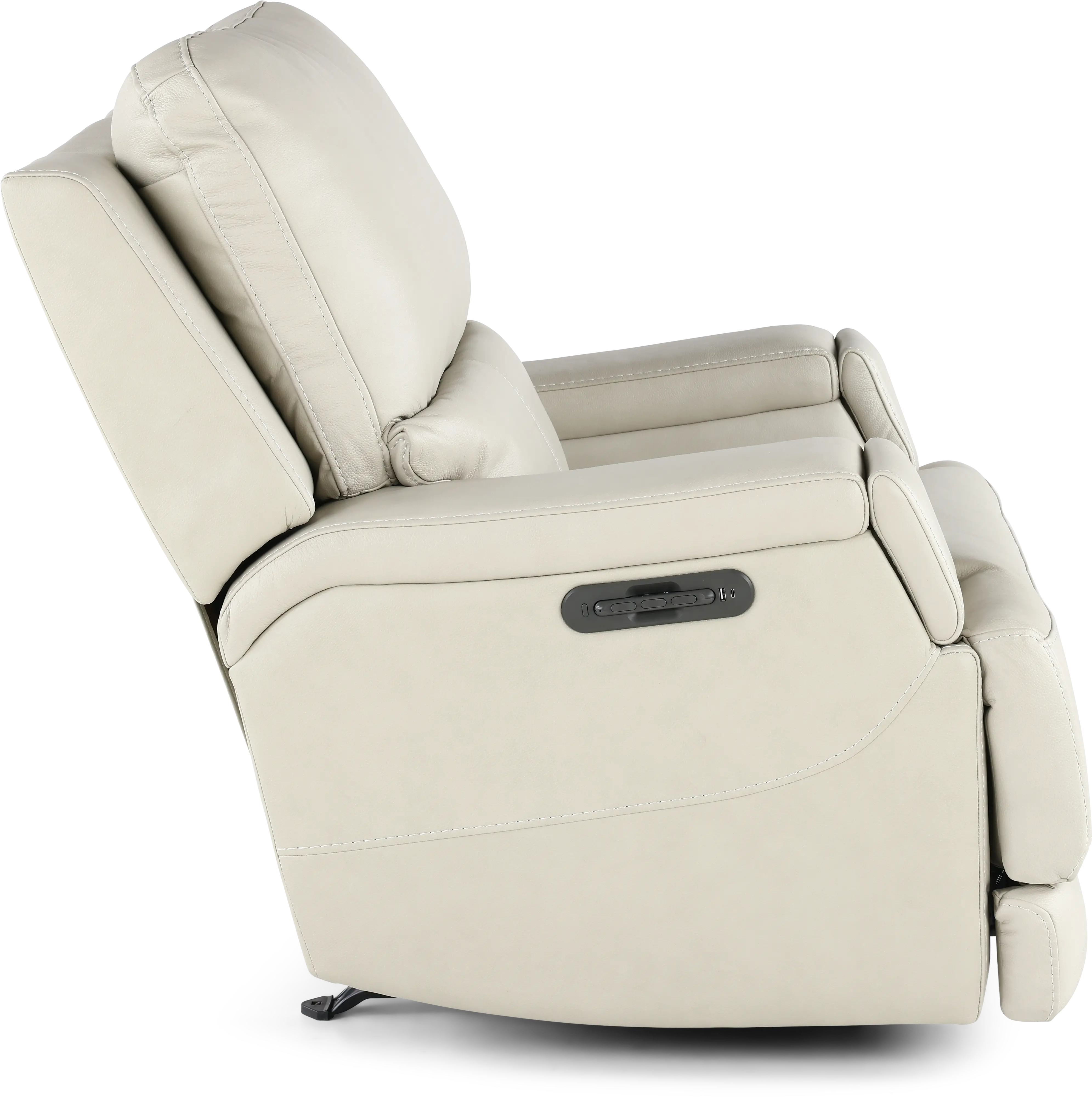 Rushton White Leather Power Rocker Recliner-6