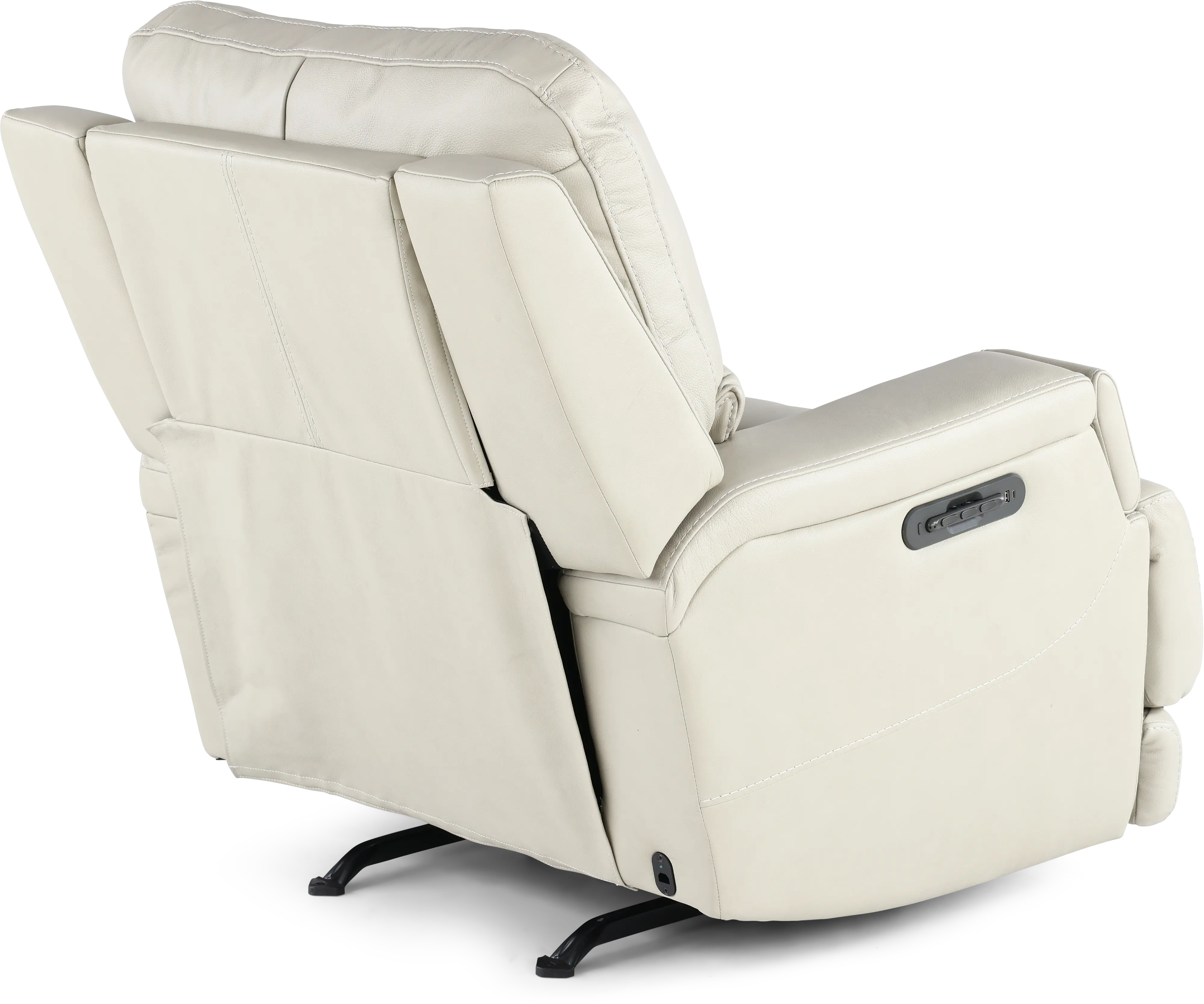 Rushton White Leather Power Rocker Recliner-7