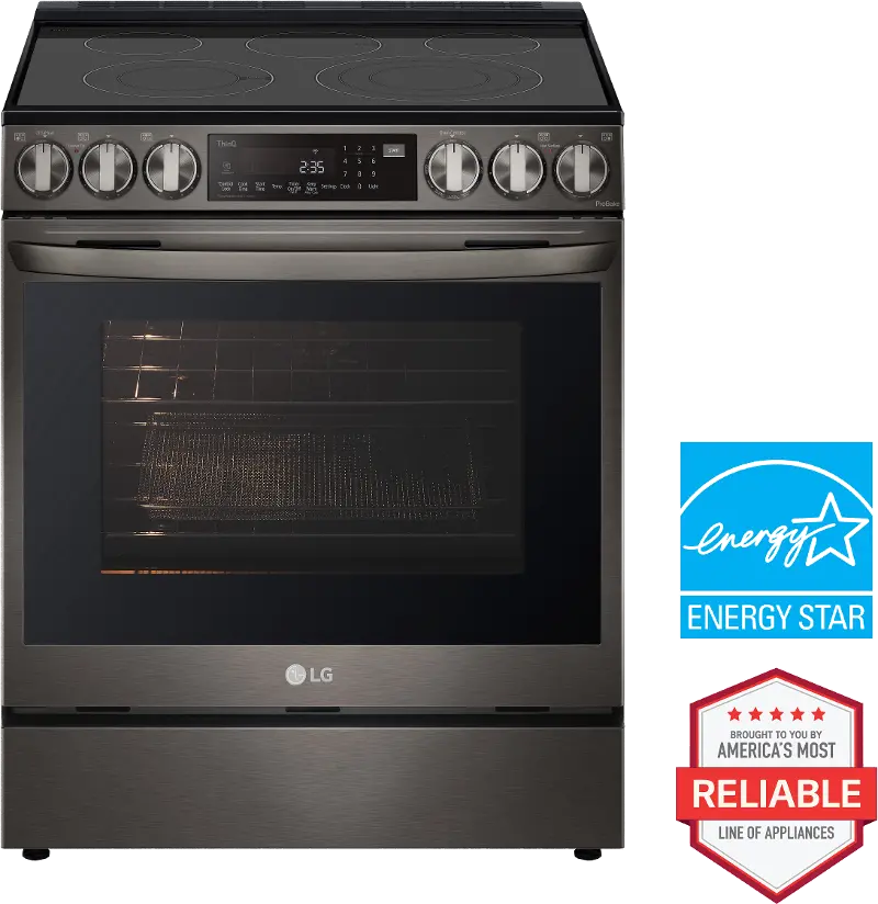 LG Electric Slide-In InstaView® Range with Air Fry and ProBake Convection® - Black Stainless Steel
