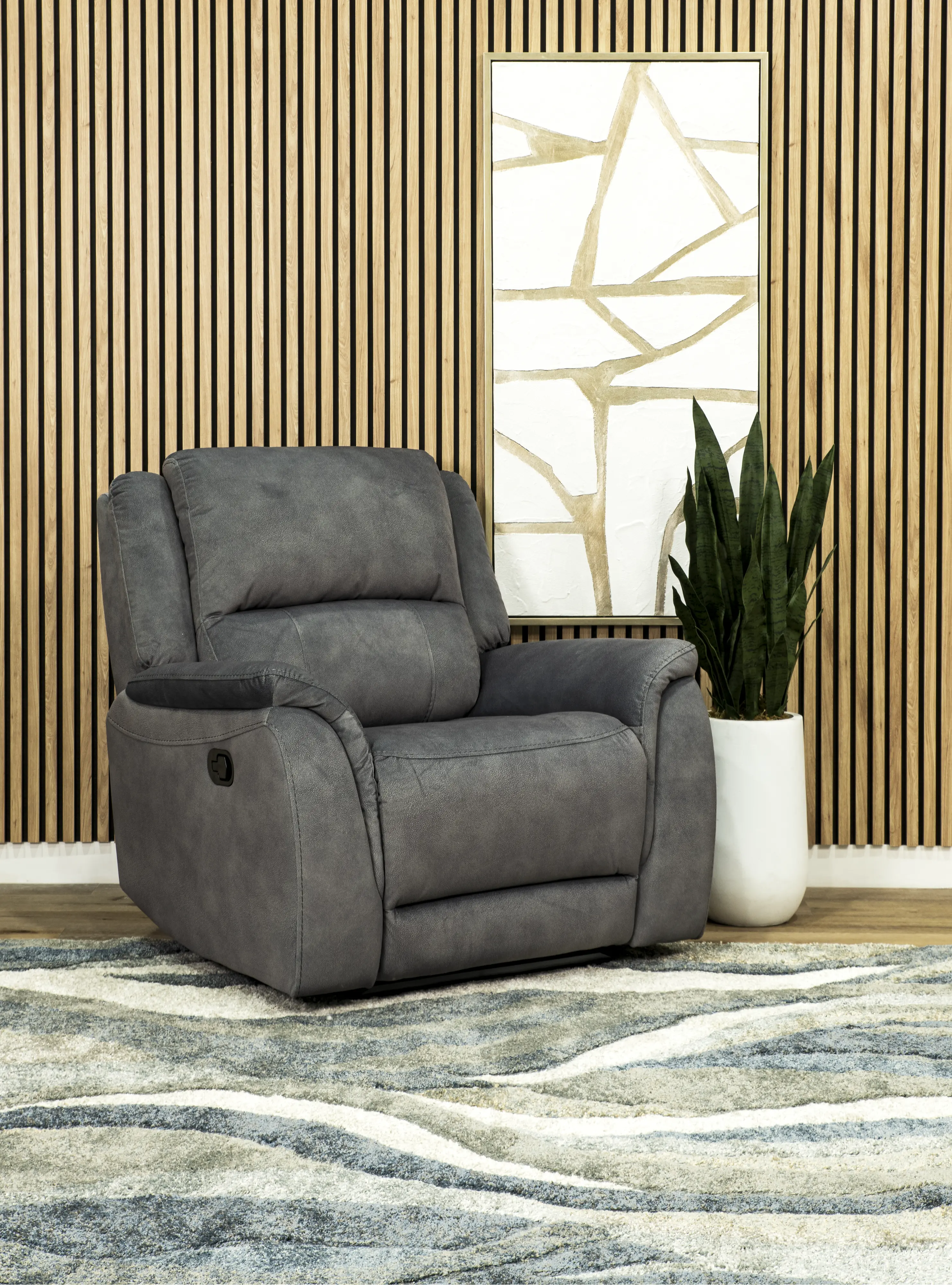 Aspen Steel Gray Manual Recliner-2