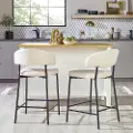ALSD7DIV Alexis Ivory Curved Back Counter Height Stool - Set of 2