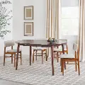 DAMD3EWTWS Mid Century Modern Walnut Wood Oval Dining Table