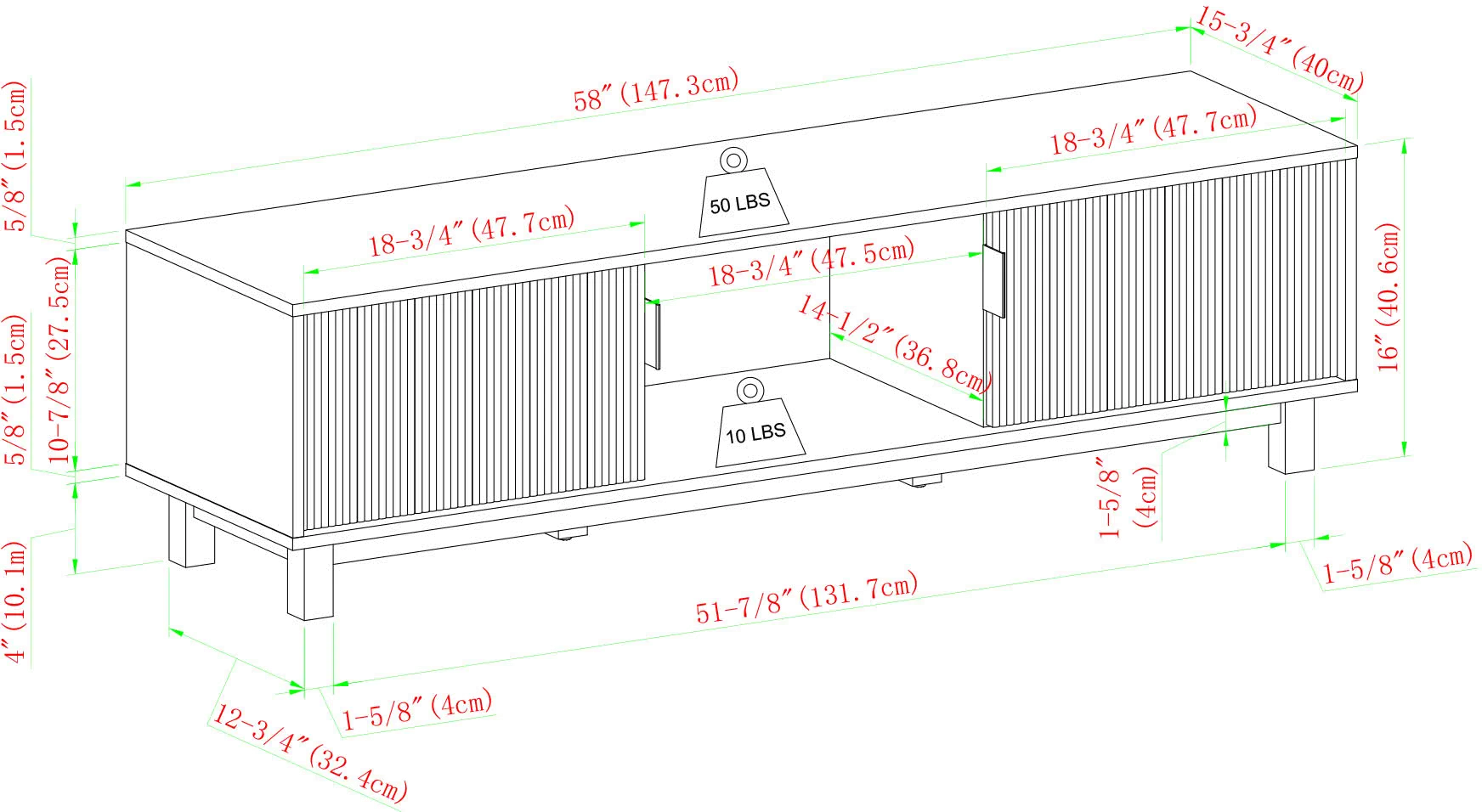 ARUM2FCO Arundo 58 2 Door Oak TV Stand-9