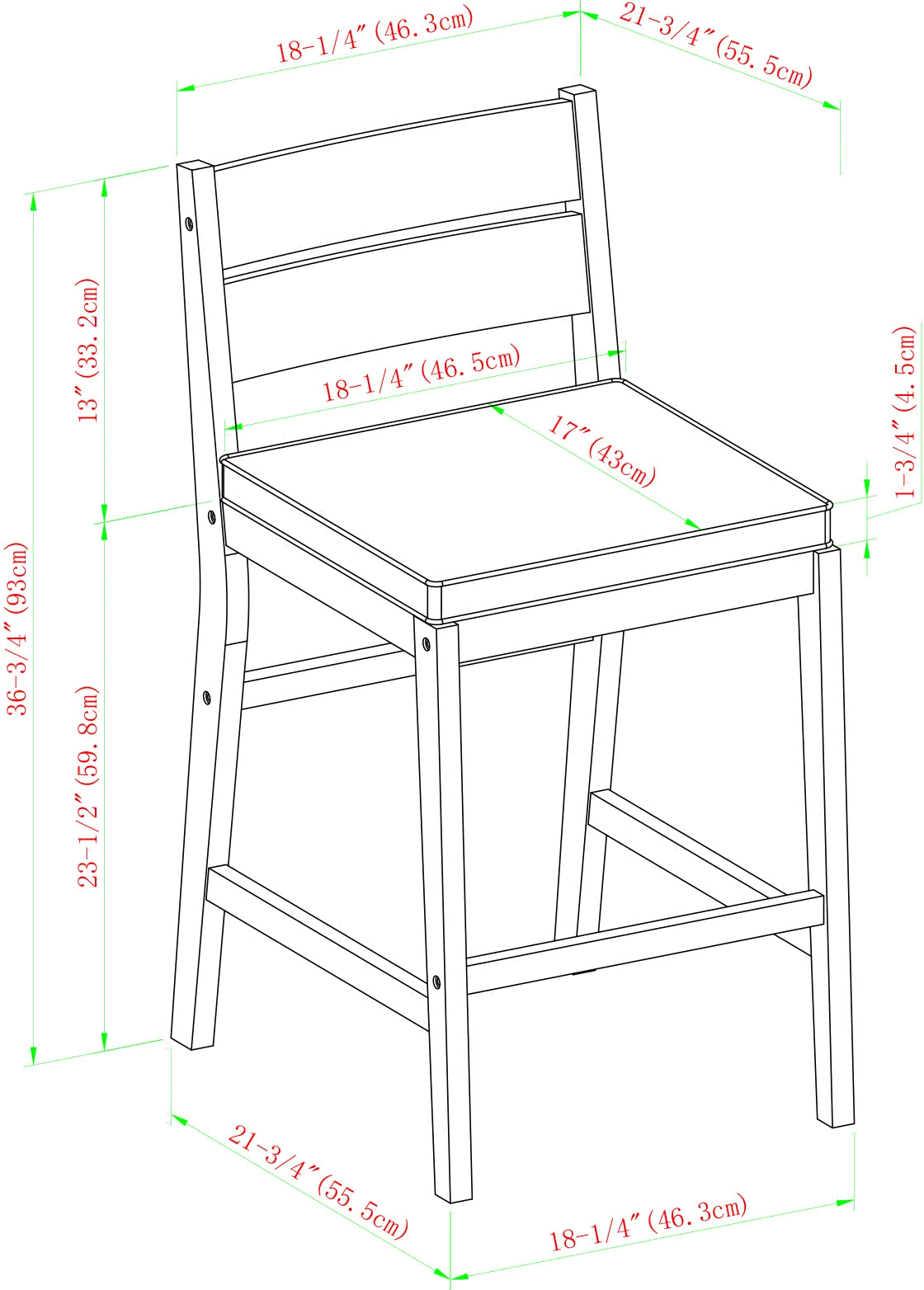 OWC2CNTBR Outdoor Acacia Wood Counter Stools, Set of 2-9