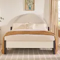 GASB5COM Gastonia Queen Beige Upholstered Bed with Arched Headboard