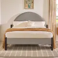 GASB5CGY Gastonia Queen Gray Upholstered Bed with Arched Headboard