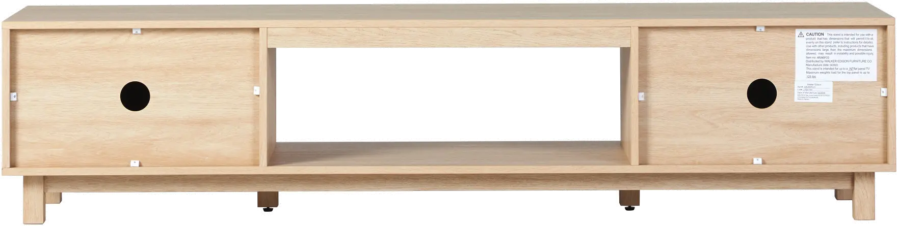 ARUM3FCO Arundo 70 2 Door Oak TV Stand with Reeded Fronts-5