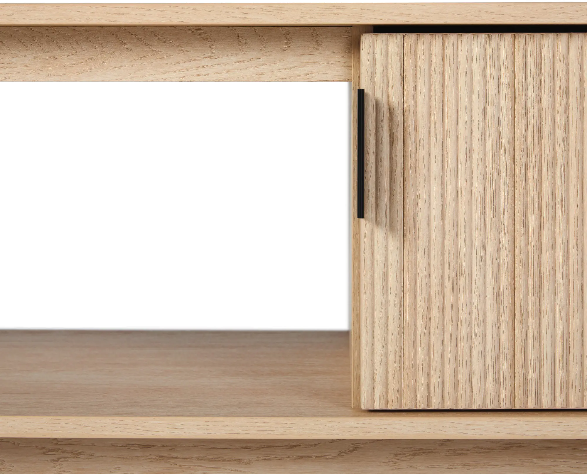 ARUM3FCO Arundo 70 2 Door Oak TV Stand with Reeded Fronts-7