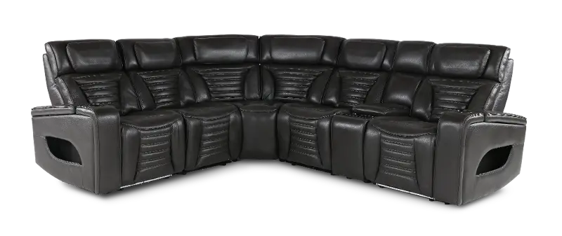 Transformer Dark Gray 6 Piece Zero-Gravity Power Reclining Sectional