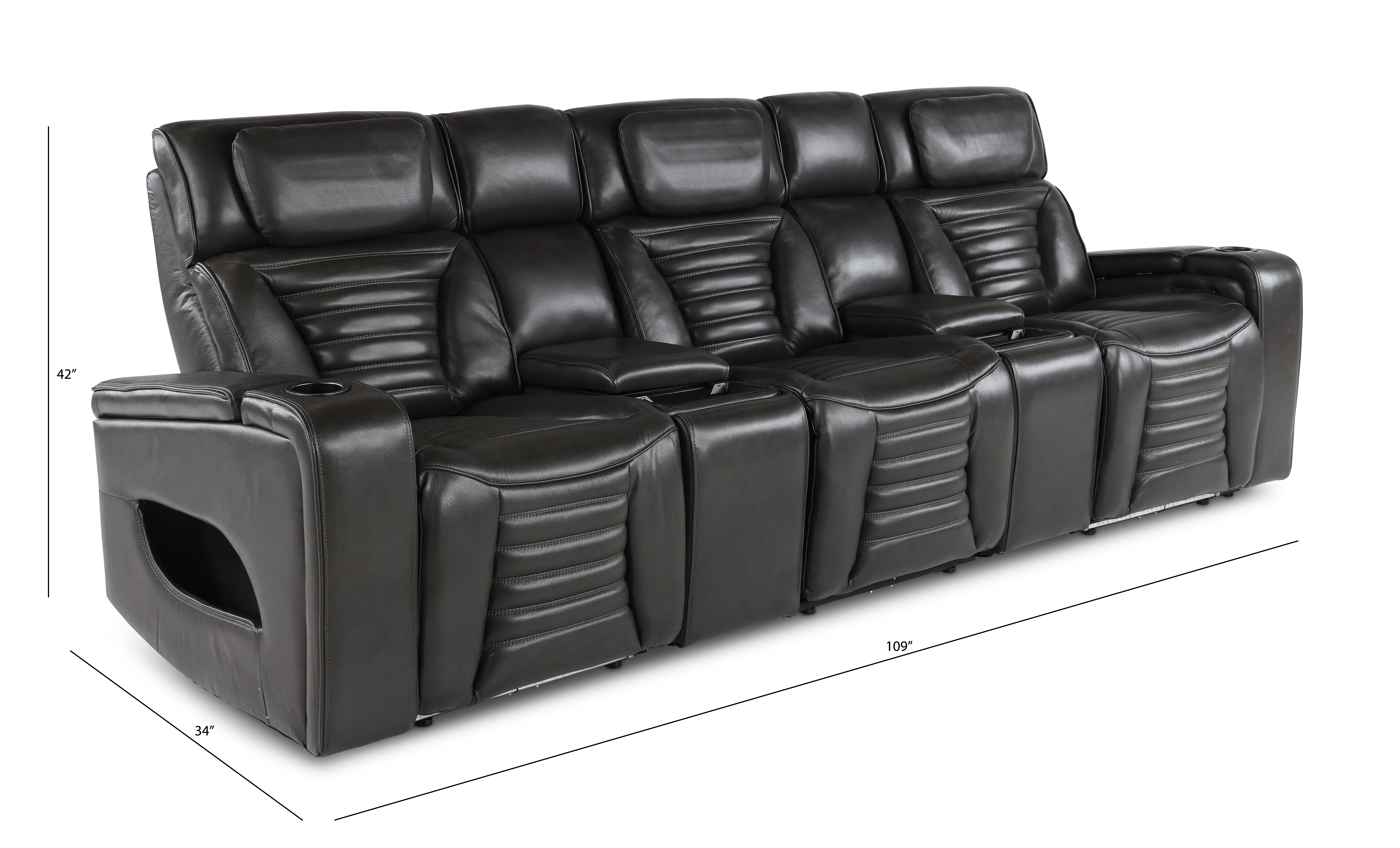 Transformer Dark Gray Zero-Gravity Power Reclining Home Theater Seating-3