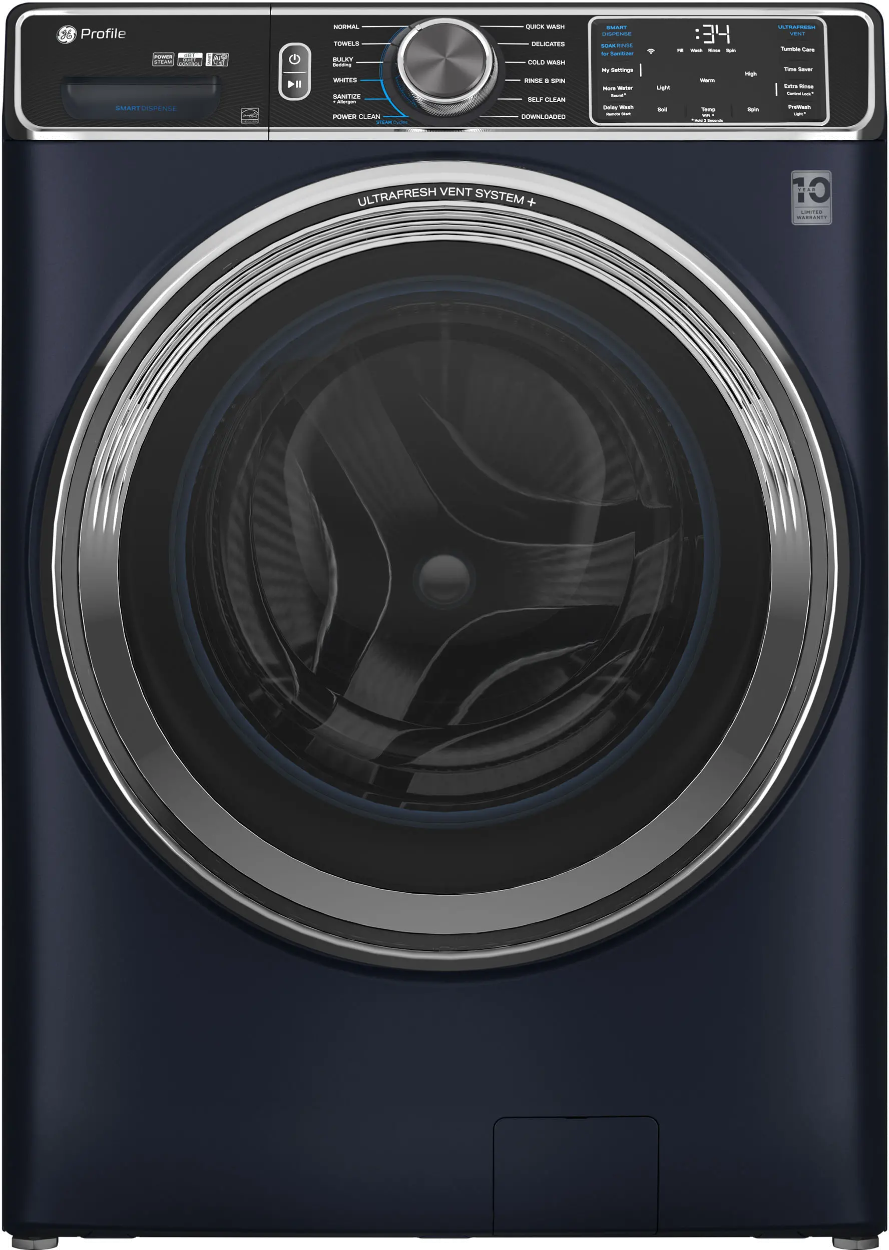 PFW870SPVRS GE Profile 5.3 Cu Ft Smart Front Load Washer with Steam - Sapphire Blue-1