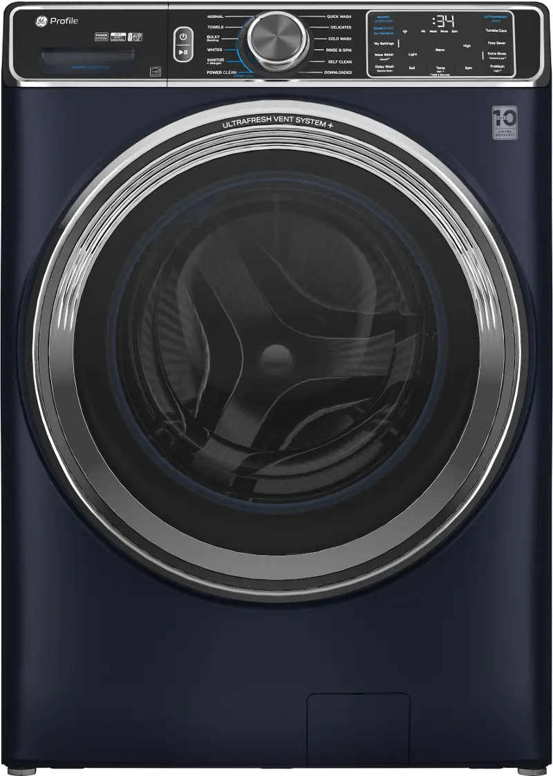 GE Profile 5.3 Cu Ft Smart Front Load Washer with Steam - Sapphire Blue