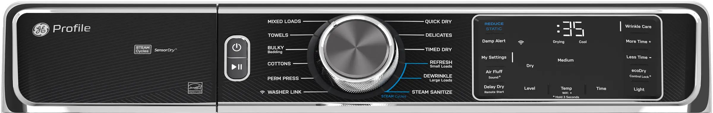 PFD87GSSVWW GE Profile 7.8 Cu Ft Smart Gas Dryer - White-1