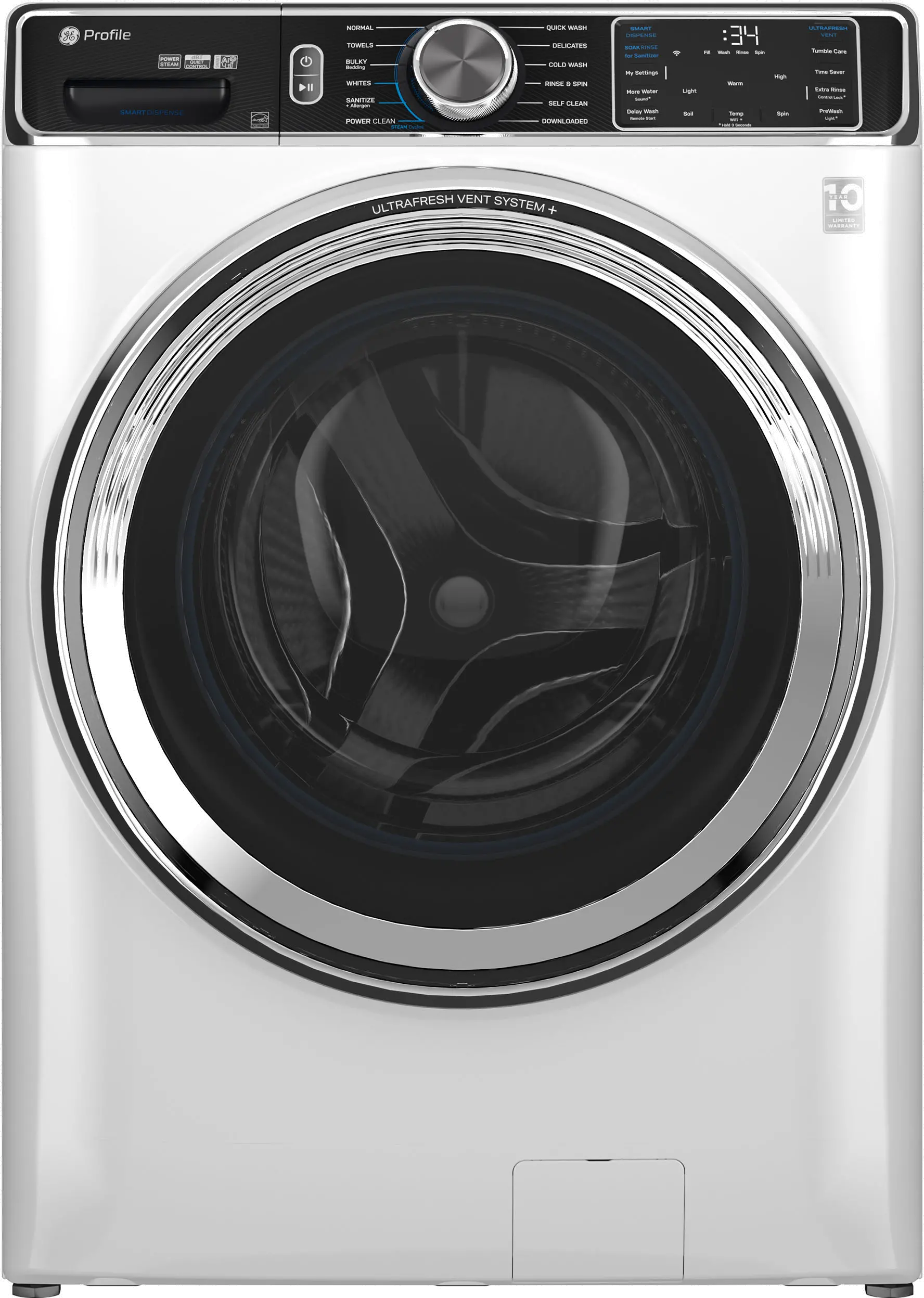 PFW870SSVWW GE Profile 5.3 Cu Ft Smart Front Load Washer with Steam - White-1