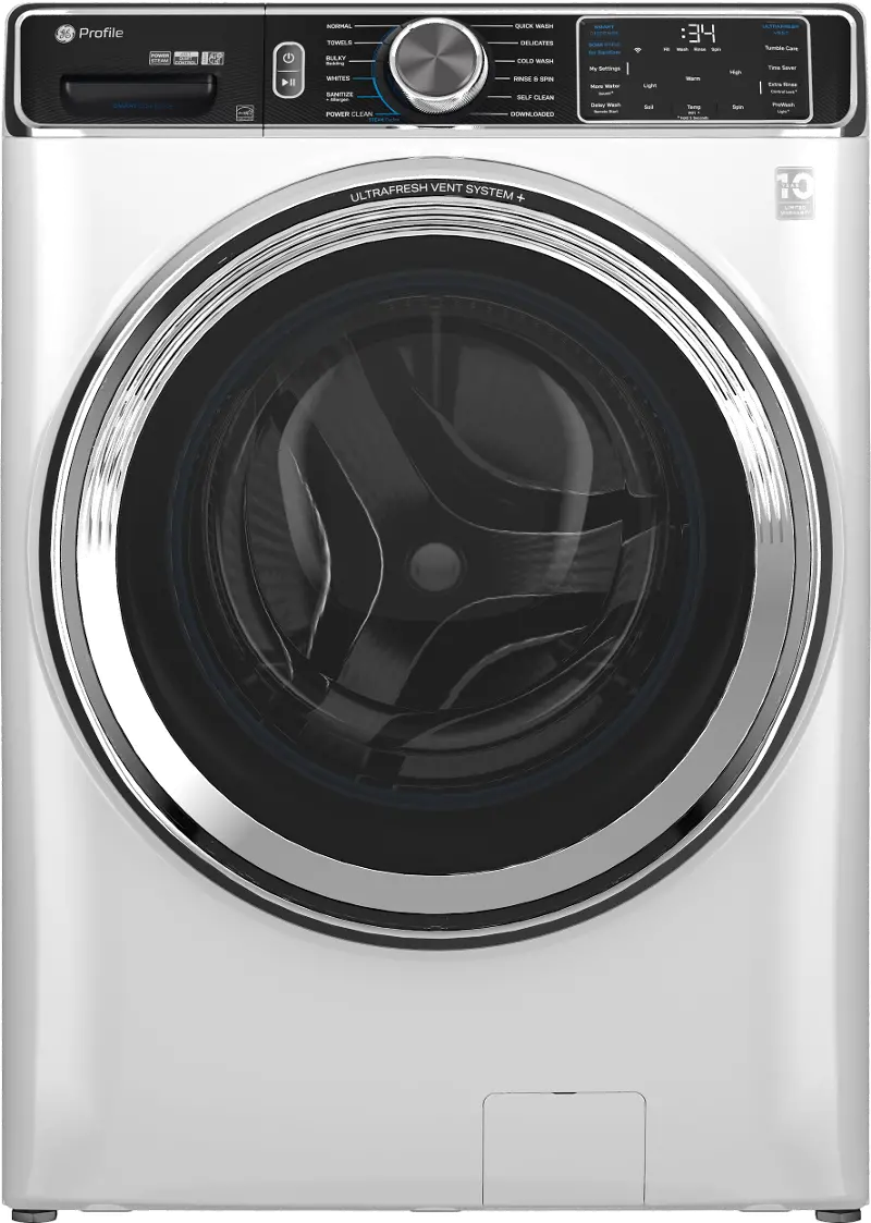 GE Profile 5.3 Cu Ft Smart Front Load Washer with Steam - White