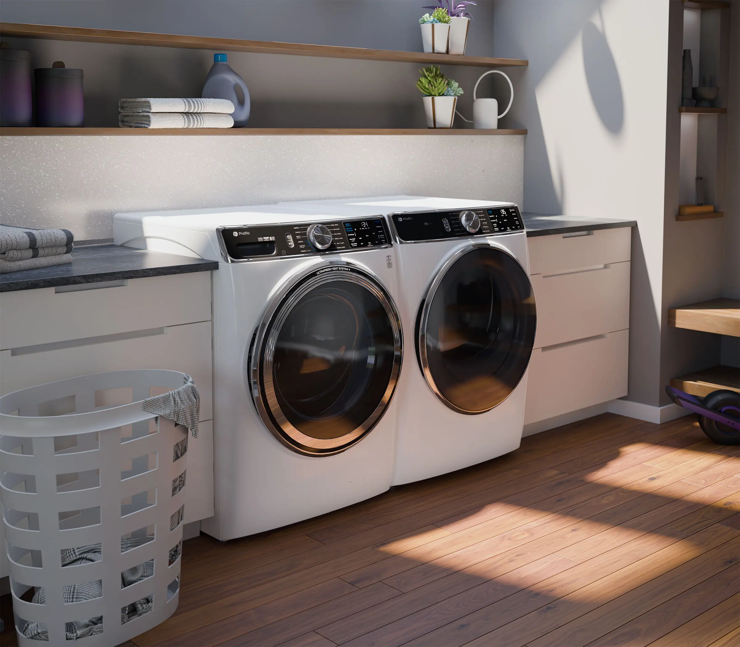 PFW870SSVWW GE Profile 5.3 Cu Ft Smart Front Load Washer with Steam - White-2