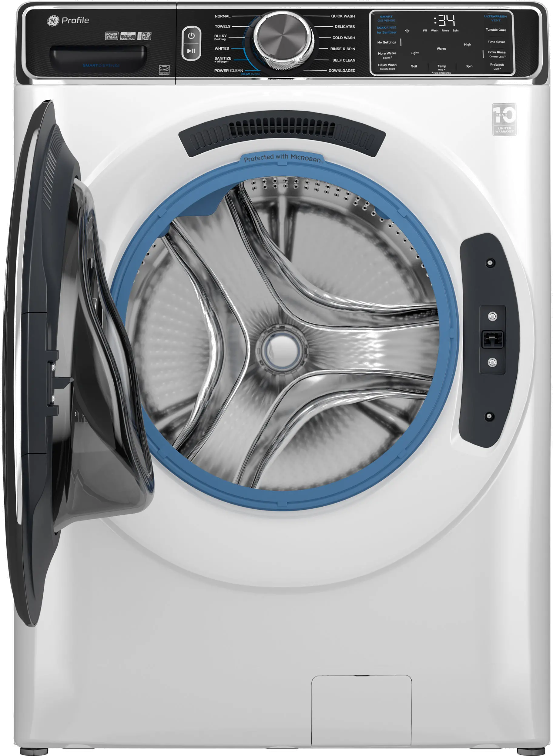 PFW870SSVWW GE Profile 5.3 Cu Ft Smart Front Load Washer with Steam - White-3