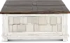 237-OT1011 River Place White and Brown Lift Coffee Table
