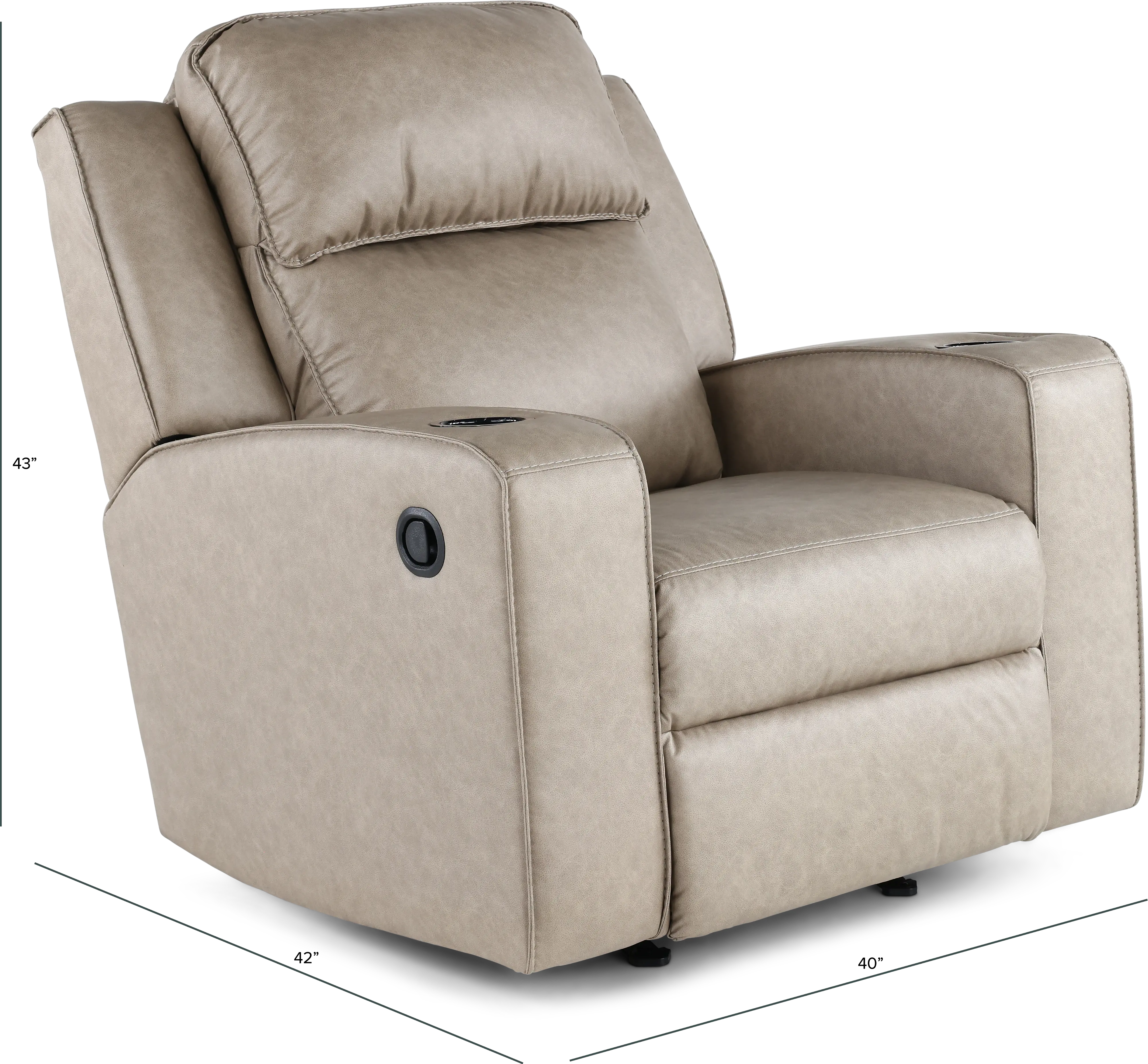 Lavenhorne Pebble Beige Recliner-3