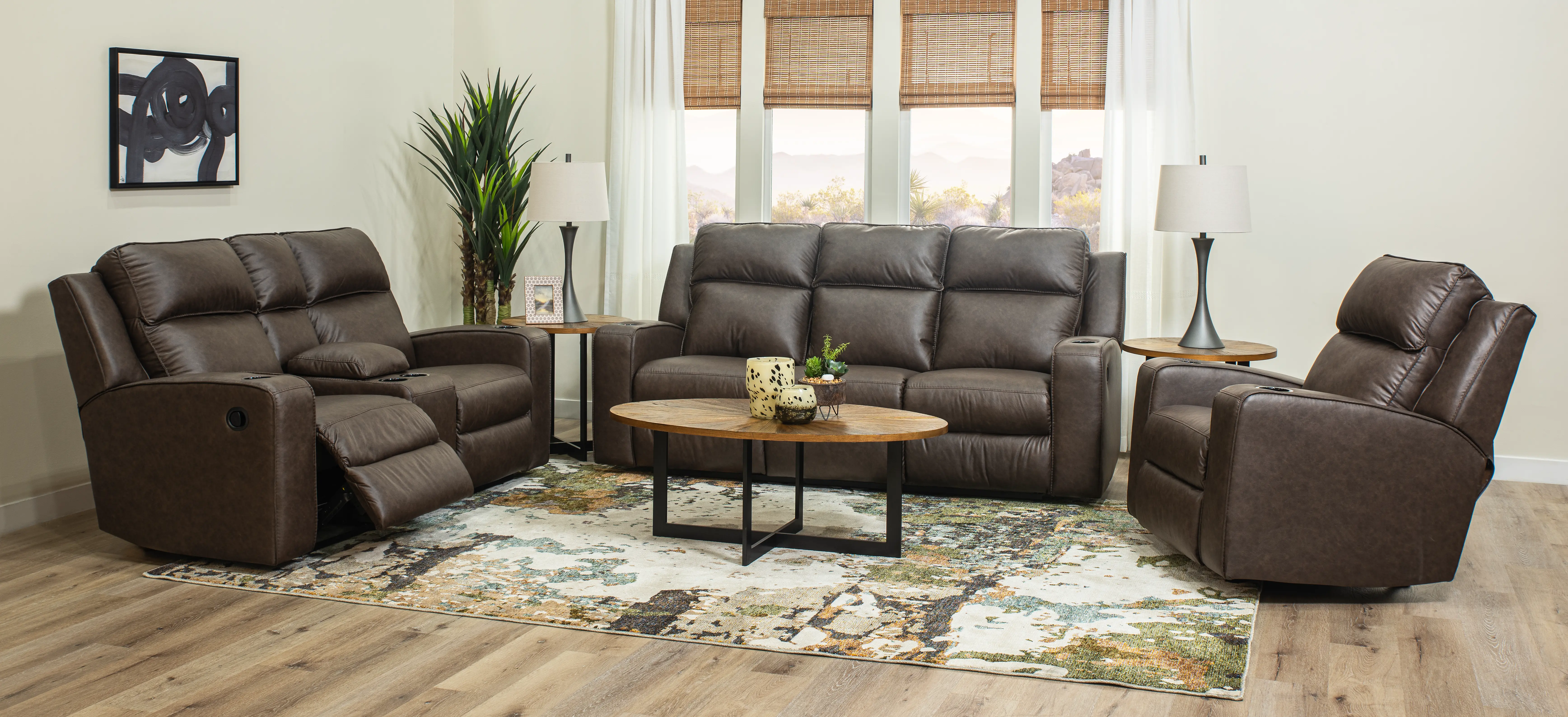 Lavenhorne Granite Dark Brown Recliner-2