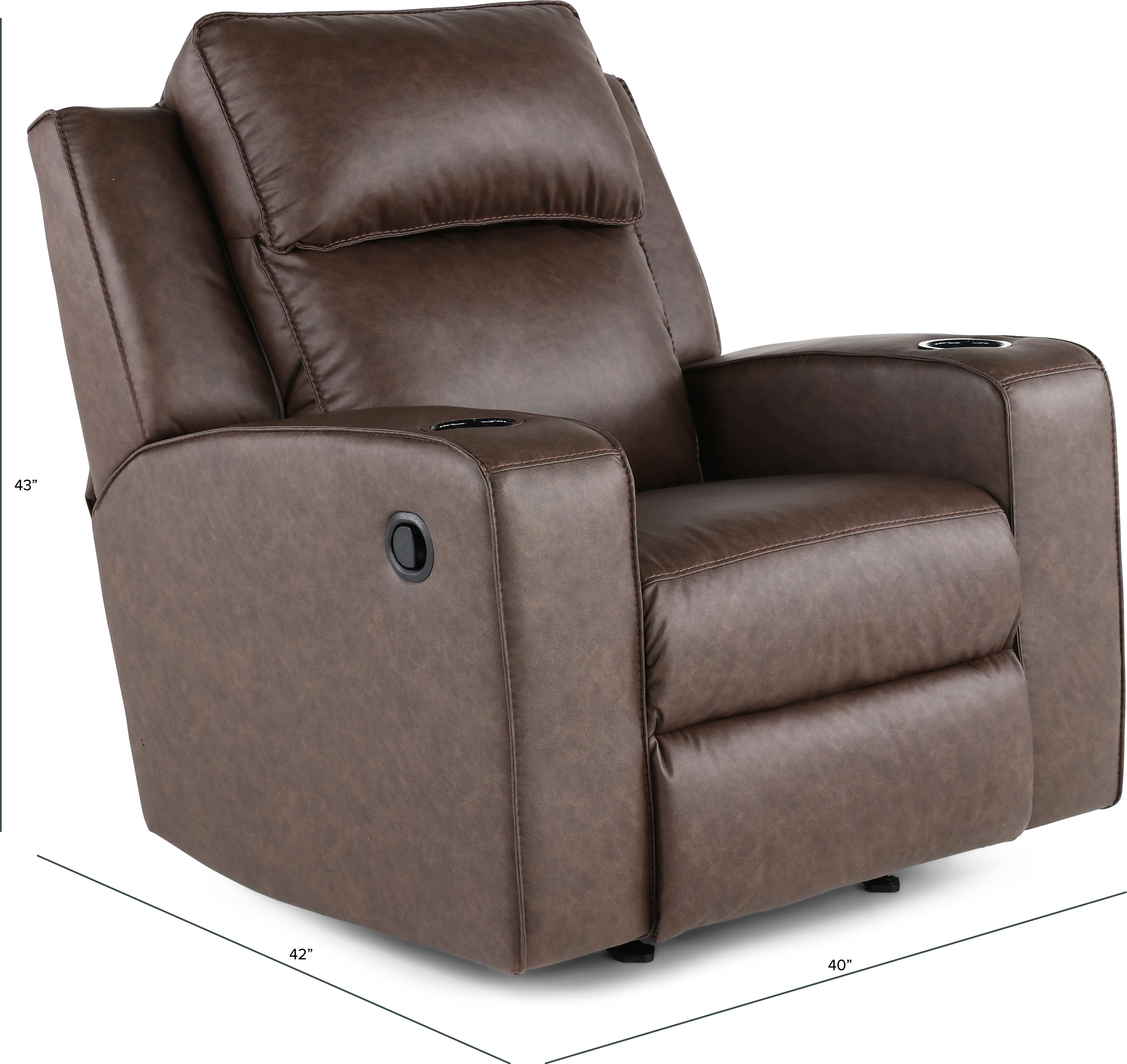 Lavenhorne Granite Dark Brown Recliner-3