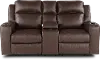 Lavenhorne Granite Dark Brown Reclining Loveseat with Center Console