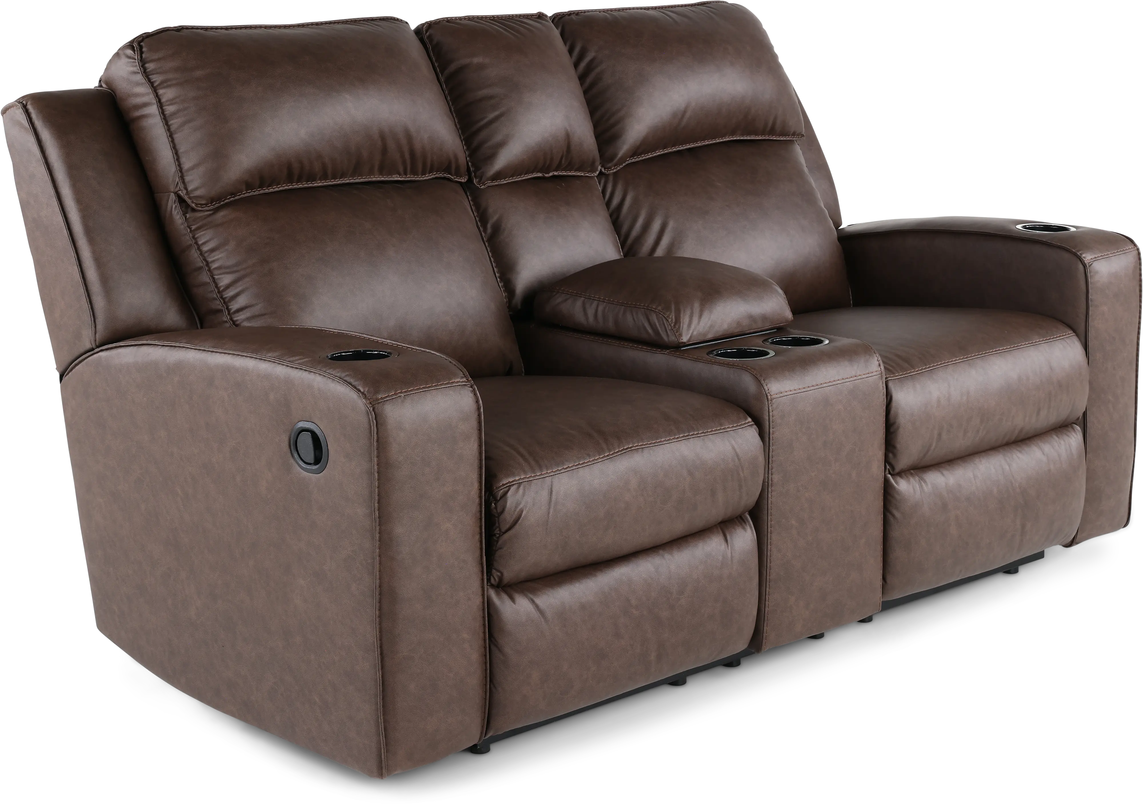 Lavenhorne Granite Dark Brown Reclining Loveseat with Center Console-4