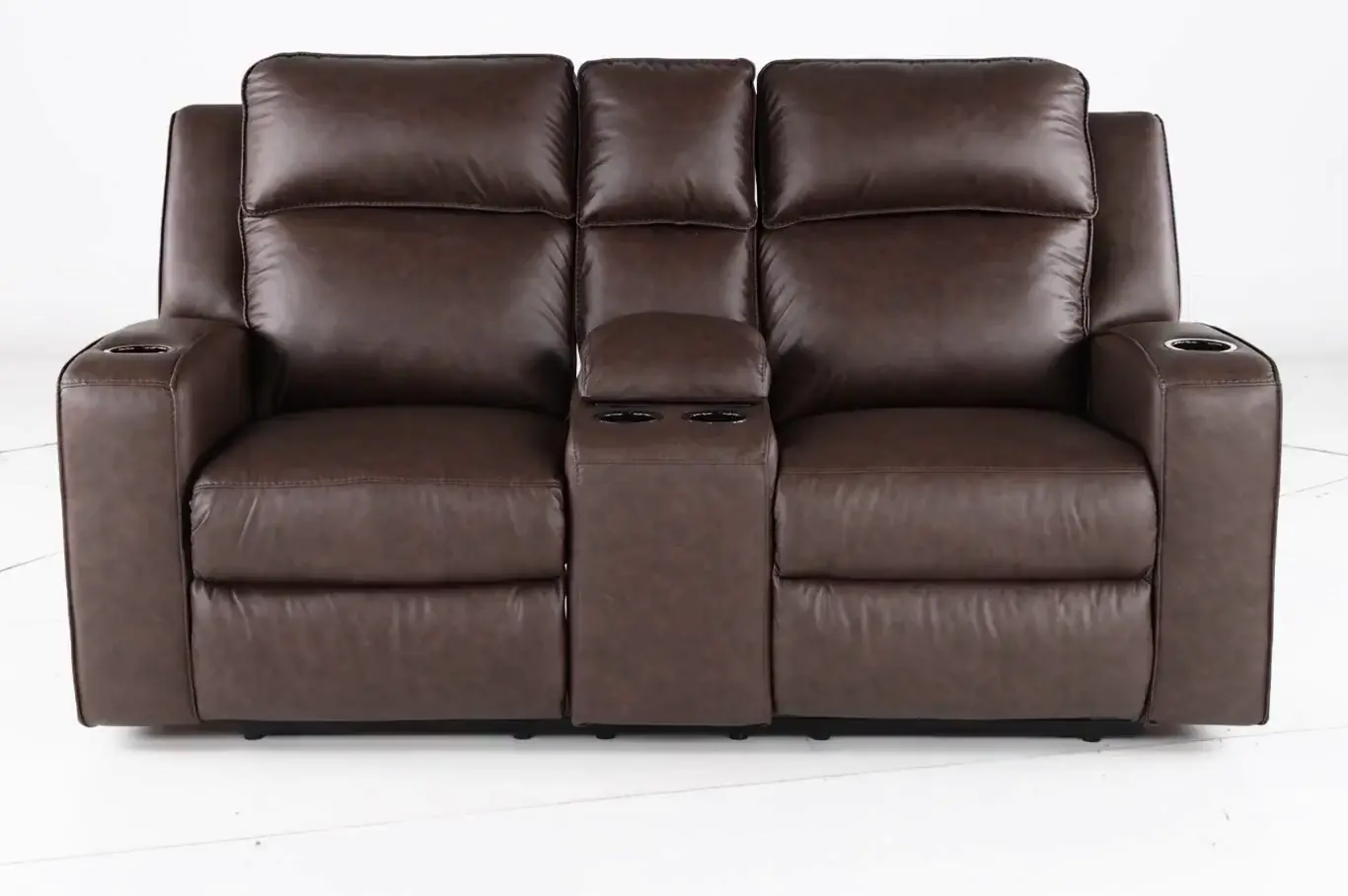 Lavenhorne Granite Dark Brown Reclining Loveseat with Center Console-5