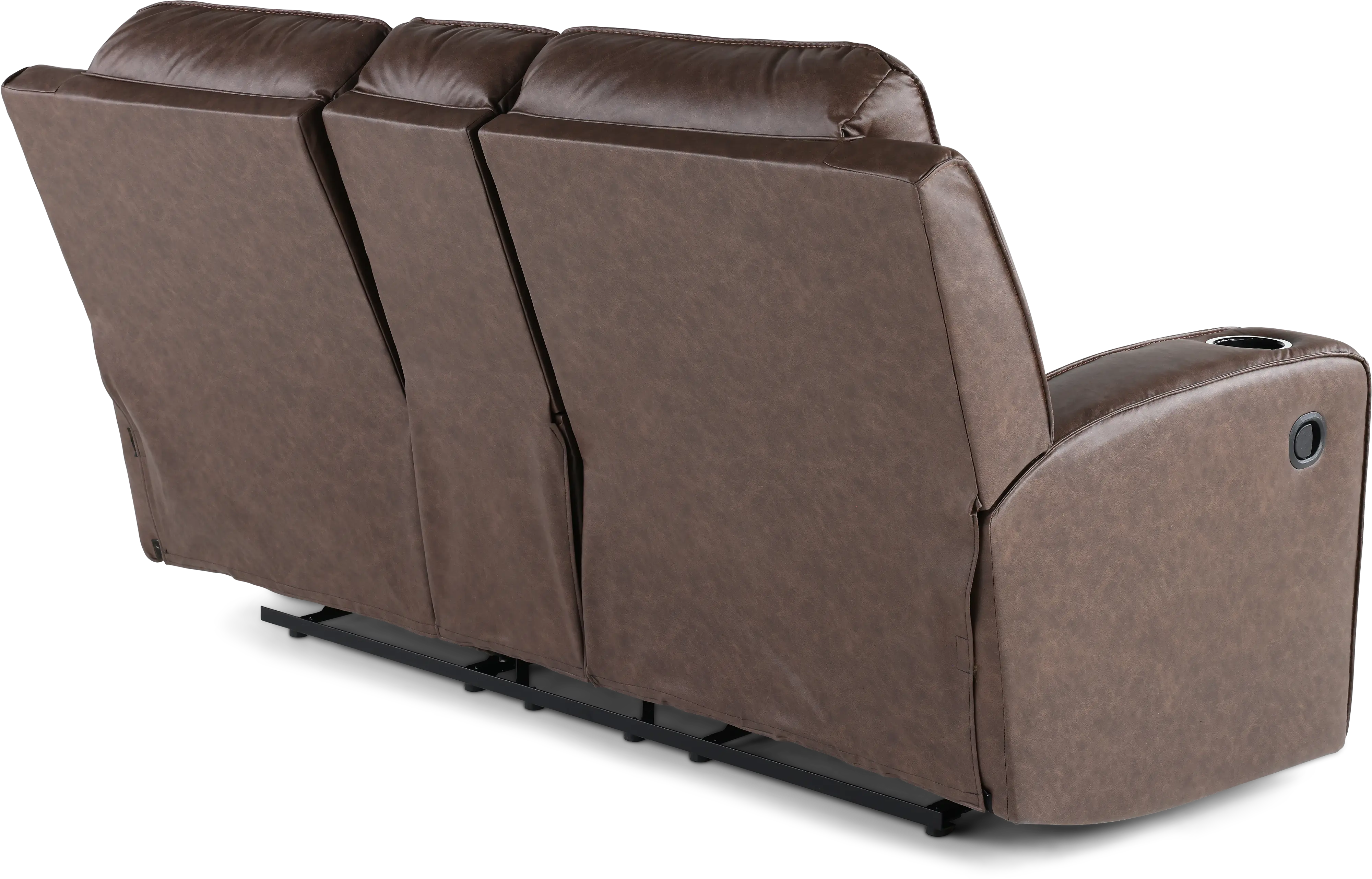 Lavenhorne Granite Dark Brown Reclining Loveseat with Center Console-7