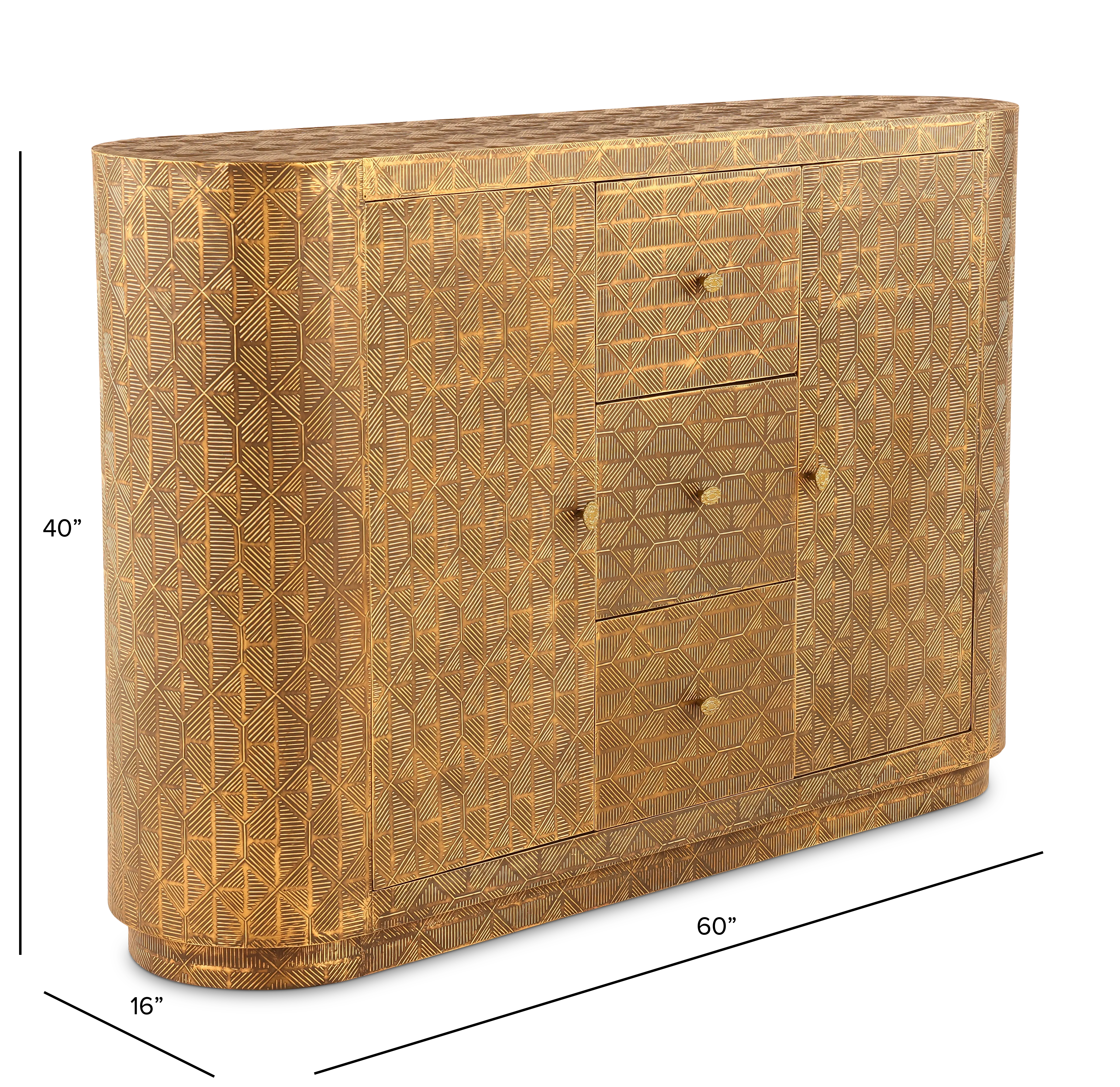 Arlind 2-Door and 3-Drawer Gold Sideboard-3